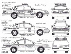 Atlanta – Indianapolis – Memphis Police 1/25th – 1/24th Scale Waterslide Decals