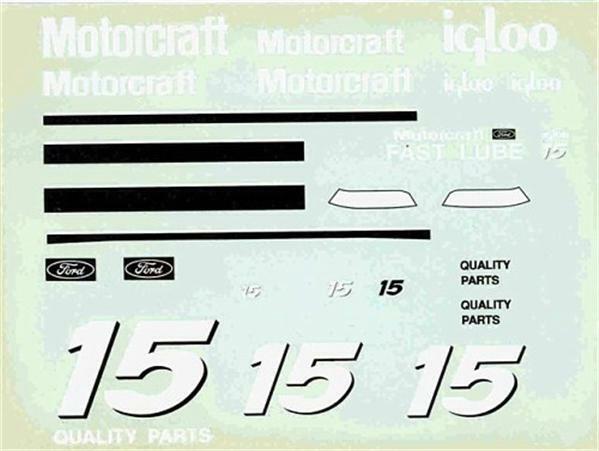 Blue Ridge #15 Motorcraft 1990-Geoff Bodine 1/24 decal