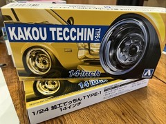 1/24 Aoshima Wheels & Tires Set 30 #05323 Kakou Tecchin Tp.1 14”