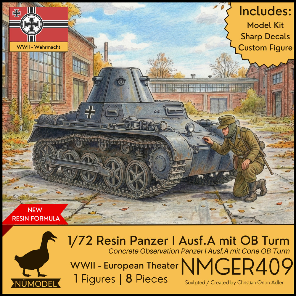 NUMODEL NMGER409 | 1/72 Resin WWII Panzer I Ausf A mit cone OB Turm Light Tank