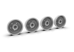 1:25 Drums with hub mounts (unpainted) 12mm