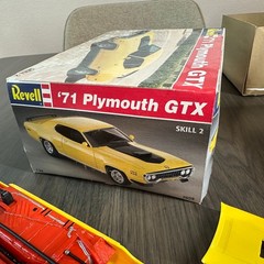 Revell ’71 Plymouth GTX Model Kit PARTIALLY BUILT & PAINTED