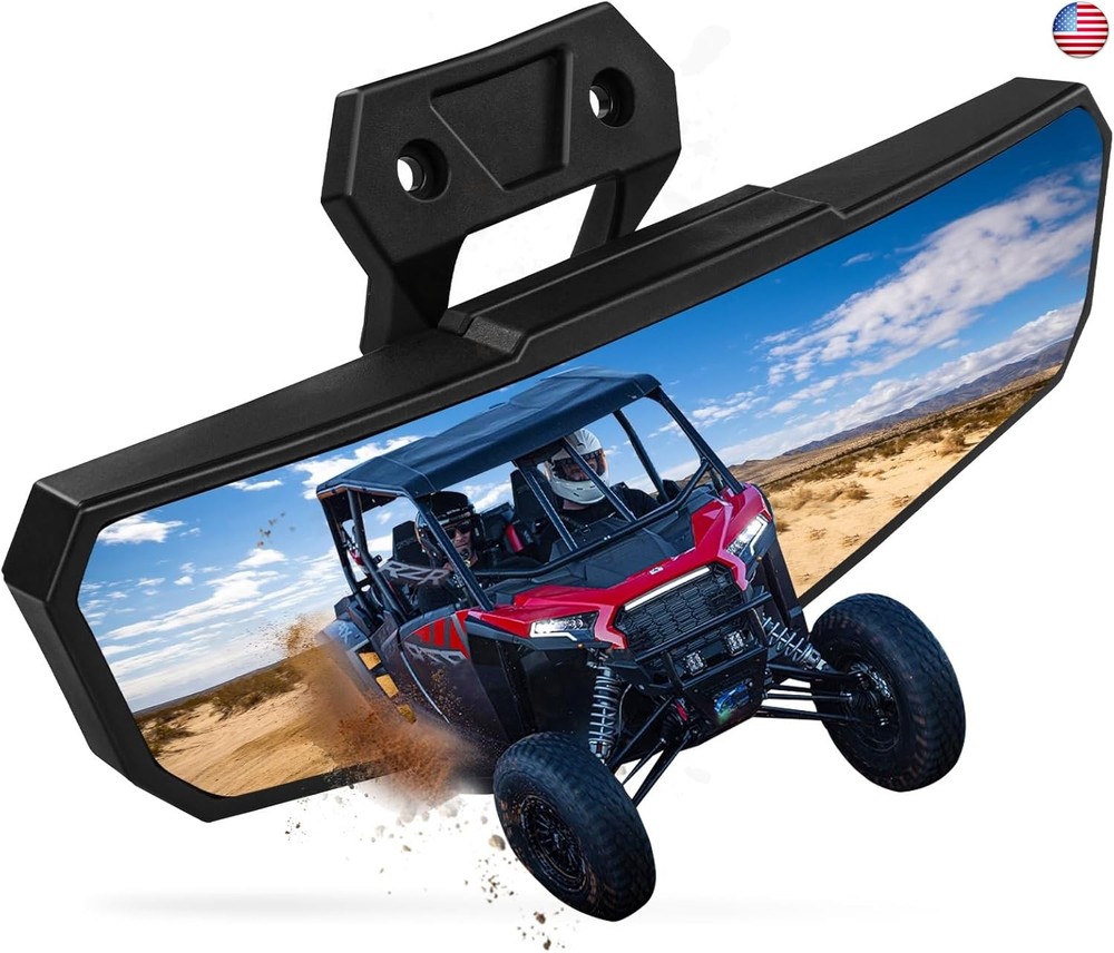 RZR Rear View Mirror, Convex UTV Center Rearview Mirror Compatible with Polaris