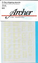 Archer D-Day Shipping Stencils Yellow Transfer Decals AR35005Y