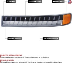 DNA MOTORING Pair Sequential Start Up LED DRL Turn Signal Bumper Lights