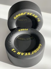 2 X Goodyear Tires NASCAR Racing Slick Race Tire Rubber 3 5/8” X 1.5″ 1:8 Scale