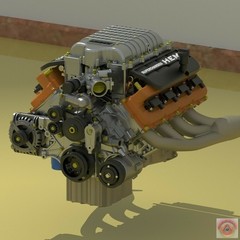 1:25-1:24 Scale Resin Dodge SRT Hellcat Engine & Transmission Kit