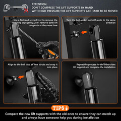 Front Hood Struts, Hood Shocks Lift Supports Replacement for 2013-2019 Hyundai S
