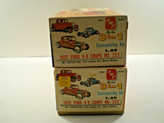 AMT TWO Ford ’32 ford V-8 the “deuce” competition coupes 3 in 1 customizing kits