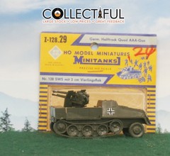 ROCO – HO MODEL MINITANKS – #Z-128 – GERMAN HALFTRACK QUAD AAA GUN 🔥AUSTRIA