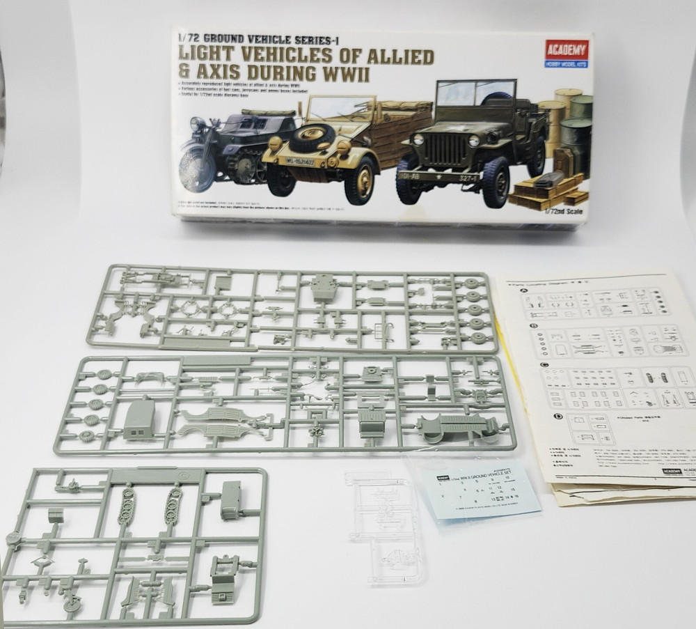 Academy Hobby 13416 Light Vehicles of Allied & Axis during WWII Complete NEW