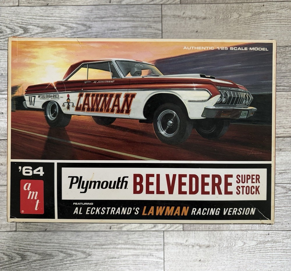 AMT ’64 Plymouth Belvedere Super Stock Lawman 1:25 Model Kit Factory Sealed NHRA