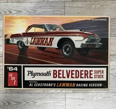 AMT ’64 Plymouth Belvedere Super Stock Lawman 1:25 Model Kit Factory Sealed NHRA