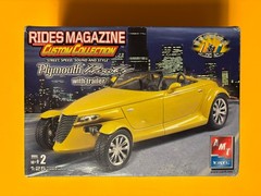 PLYMOUTH PROWLER COUPE WITH TRAILER MODEL KIT AMT ERTL 1/25 SCALE NEW OPEN BOX!!