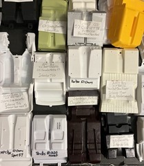 INTERIOR TUBS, (69) CHASSIS (52) Lot Sale All Identified But 6 Model Car Parts