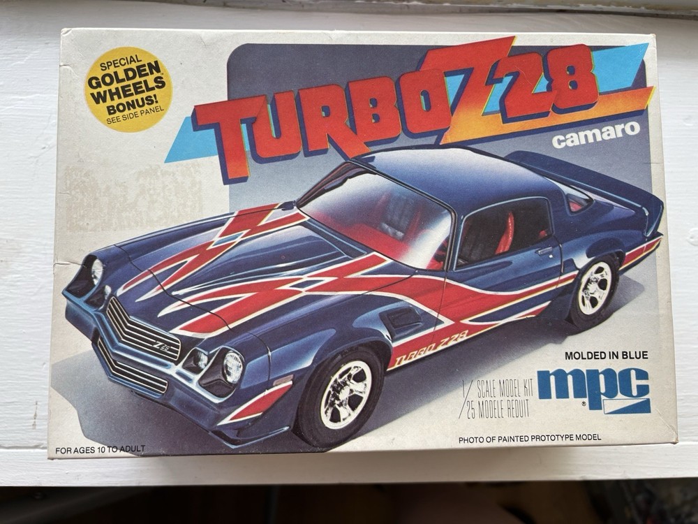 MPC 1980 Camaro Turbo Z-28 Model Kit Blue Mold #1-0713 Open box sealed kit