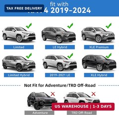 220LBS Roof Rack Cross Bars for 2019-2025 RAV4 XLE XSE Premium Limited Hybrid LE