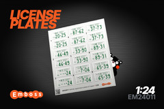 1:24 3D License Plates Detail Set for scale model Japanese Cars