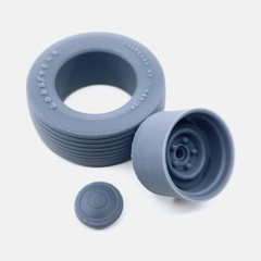 1/24 Resin 15 inch Mopar Steelie Wheels, Goodyear Polyglas Tires, and Brake Set