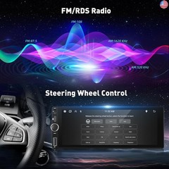 Single Din Touchscreen Car Stereo with Wireless Carplay and Android Auto – 6.86