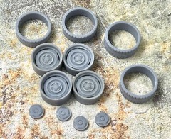 1/24 Scale: 24-Inch “Ford F100 Eluminator” Wheels And Tires; Resin