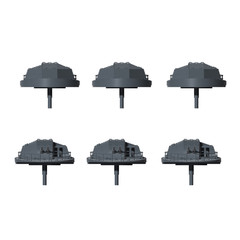 3D Printed 1/350/400 /700Naval 127mm Twin AA Gun Unpainted 6pc