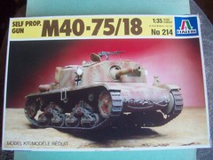ITALERI GERMAN MILITARY WWII SELF PROP.GUN M40-75/18 MODEL KIT #214
