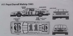 NASCAR DECAL #11 PEPSI WHITE 1983 MONTE CARLO DARRELL WALTRIP 1/24 POWERSLIDE
