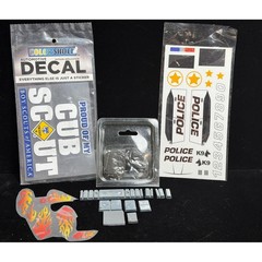 Pinewood Derby Accessories Lot Cub Scout Decal Police Stickers Weights Foam