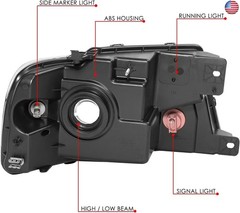 DNA Motoring HL-OH-F1504-SM-CL1 Smoke Lens Headlights Replacement Compatible