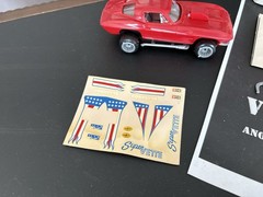 Vintage 1/32 Vette Stingray Snap Model Kit Red White & Blue #1-3213 MPC built