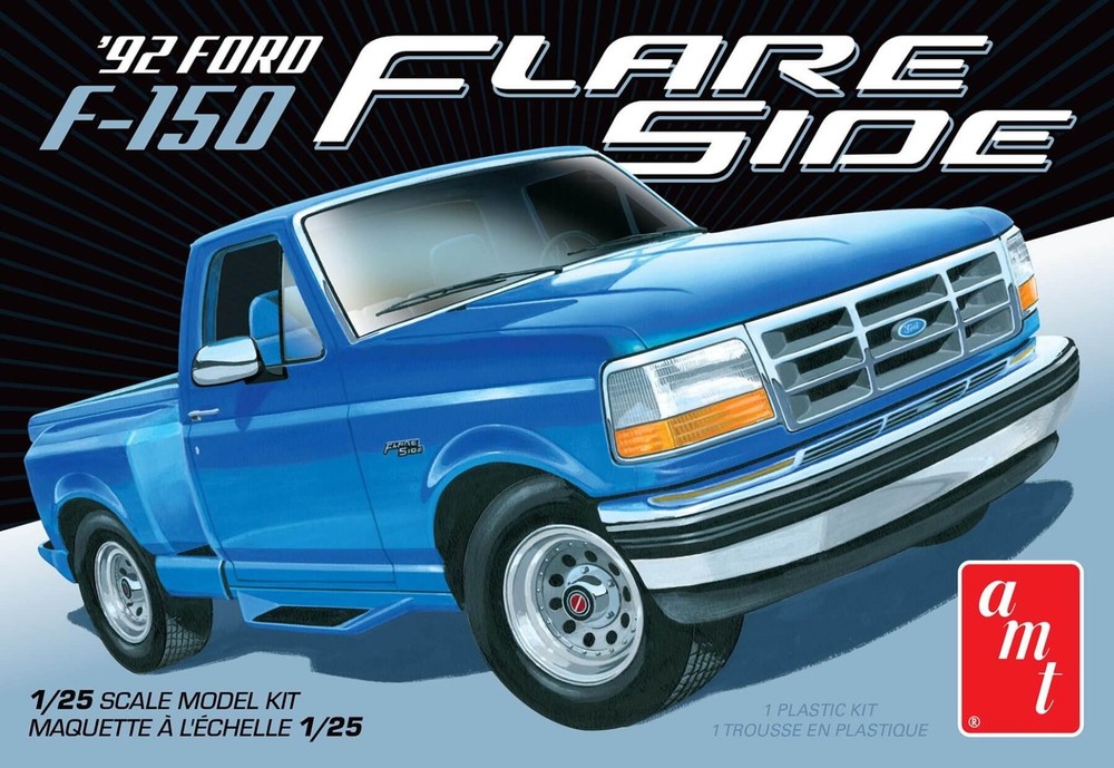 AMT 1/25 1992 Ford F150 Flareside Model Kit 5.8L V8 Custom Options AMT1451
