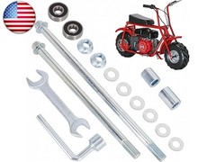 RUTU 12mm 270mm Mini Bike Rear Axle and 225mm Front Wheel Axle Kit with Nut