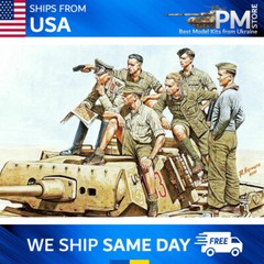 Master Box 3561 Rommel and German Tank Crew, DAK, WW II era 1/35 scale model kit