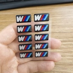 10PCS For BMW M WHEEL STICKER 17x9mm 19x11mm 16x7mm 3D Sticker Set