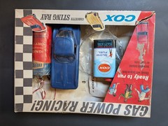 🔥VTG 1965 COX GAS POWERED CORVETTE STING RAY ORIGINAL BOX COMPLETE W/ GLOW FUEL