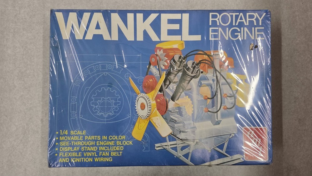 Vintage AMT Wankel Rotary Engine 1/4 Scale Plastic Model Kit Factory Sealed