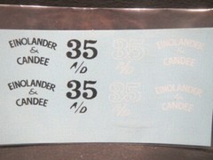 Einolander & Candee Dragster 1/25 Decal from Fremont Racing Specialties