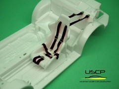 USCP 24A015 1/24 Racing Seatbelts PE set Black Upgrade accessories kit
