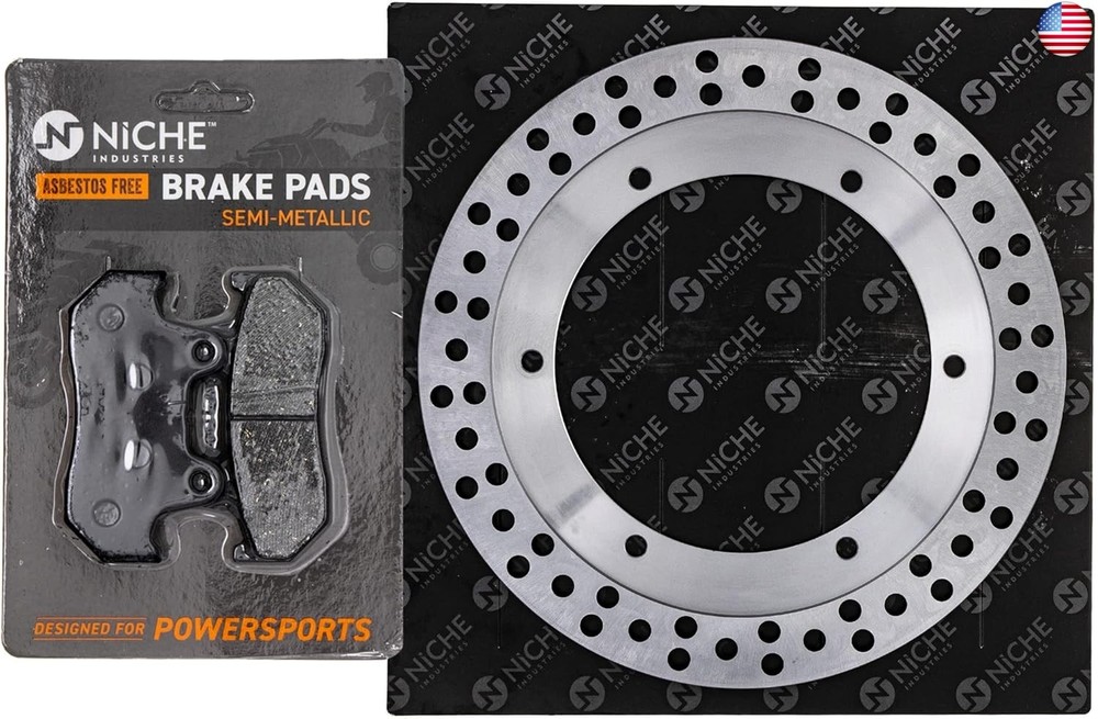 NICHE Rear Left Brake Rotor Pad Semi Metallic Kit for Honda Goldwing 1500