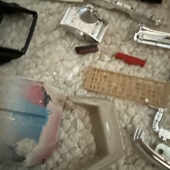 Vintage Model Car Junkyard Lot Of Parts And Pieces Decals Manuals Old Box READ