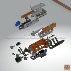 1:8-1:24 Scale 572 Copo Engine, 3D Resin Printed Kit with 4L75E-R Transmission