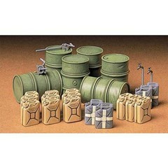 Tamiya USA TAM35186 1/35 German Fuel Drum Set Plastic Model Kit