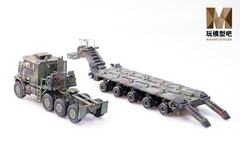 1：72 Oshkosh M1070 Heavy Tank Trailer NATO Tricolor Painting Metal+Plastic Model