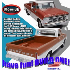 MOEBIUS MODELS 2740 1/25 1968 MERCURY M100 PICKUP PLASTIC MODEL KIT