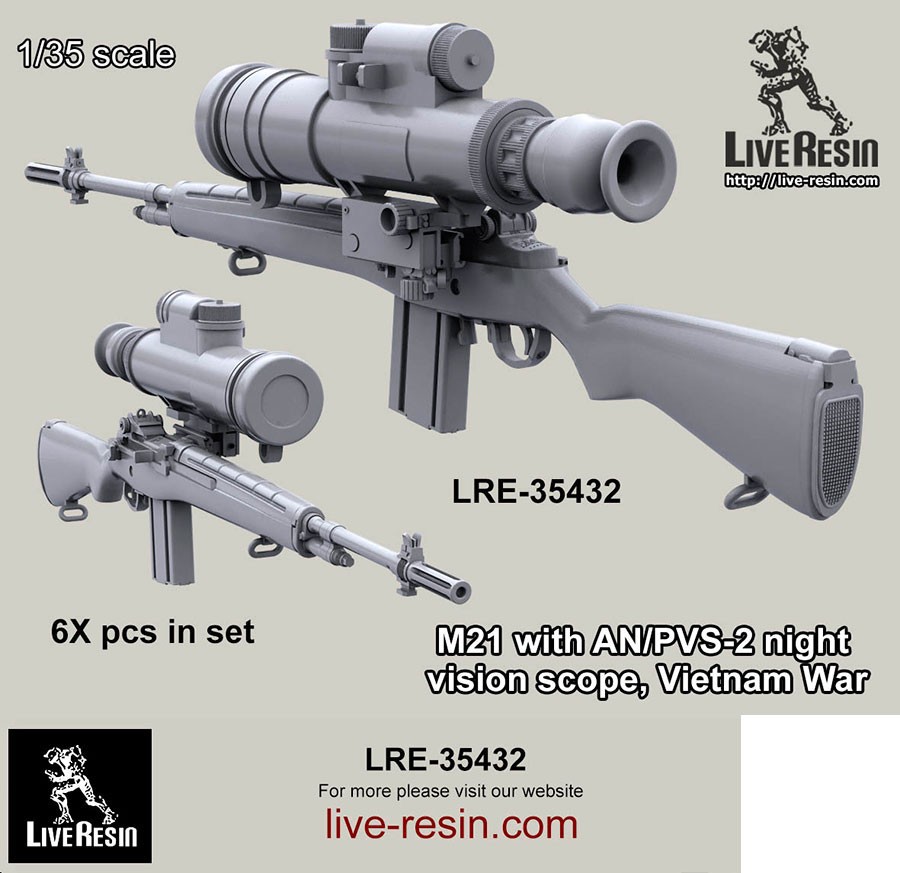 Live Resin 1/35 Vietnam War M21 with AN/PVS-2 Night Vision Scope