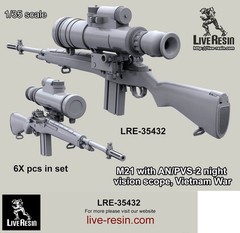 Live Resin 1/35 Vietnam War M21 with AN/PVS-2 Night Vision Scope