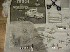 AMT 1953 Ford 1/25 scale parts from kit.includes stock engine and more