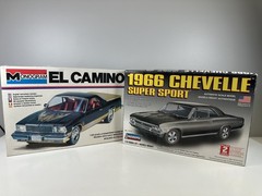 Monogram 1978 EL Camino 1:24 and Lindberg 1966 Chevelle SS 1:25 BUNDLE