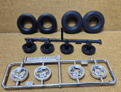 1969 Dodge Charger Turbo Thrust Wheels, Tires & Slicks MPC 1:25 Model PARTS